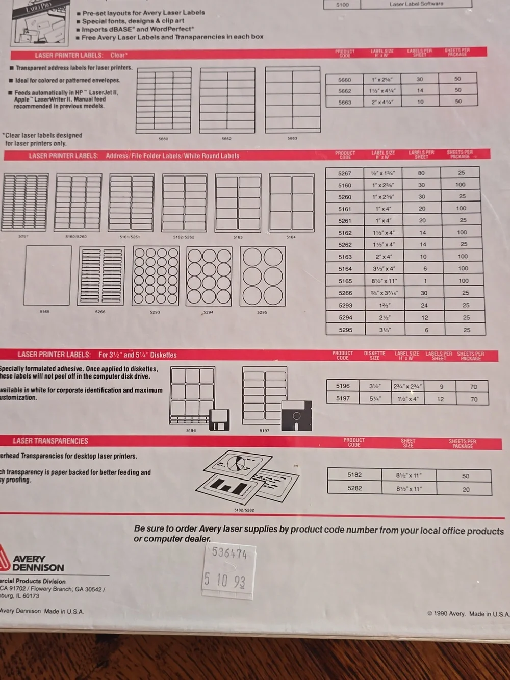 Avery Clear Laser Labels - Transparent Address Labels